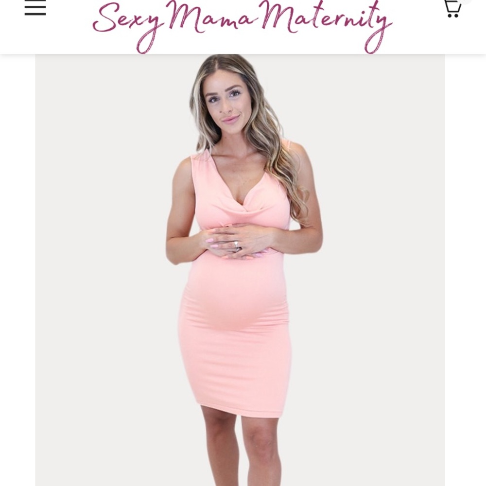 Sexy Mama Maternity Dress color papaya